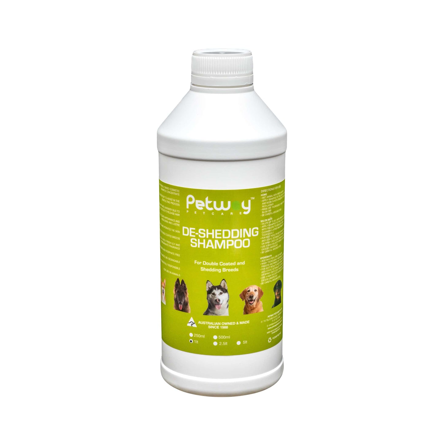 Petway Petcare De-shedding Shampoo - Assorted Sizes (WH)