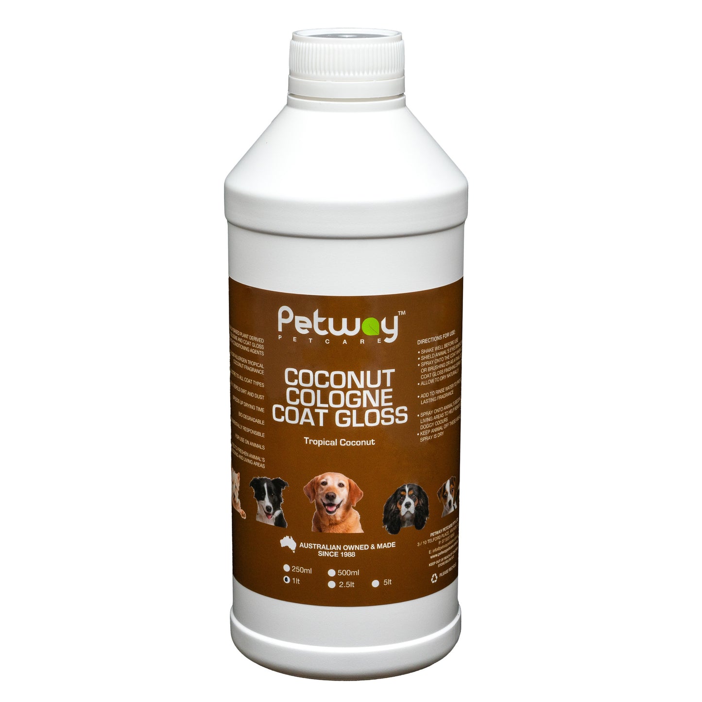 Petway Petcare Coconut Cologne Coat Gloss - Assorted Sizes (WH)