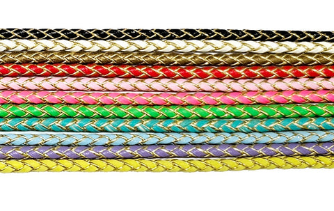 Faux Plaited Leather Tie on Show Lead - 95cm - Assorted Colours