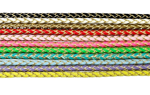 Faux Plaited Leather Tie on Show Lead - 70cm - Assorted Colours