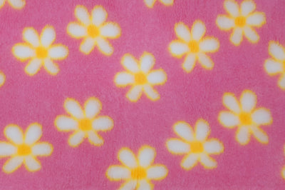 Vet Bed - No Backing - Pink with White and Yellow Daisy Flower Design