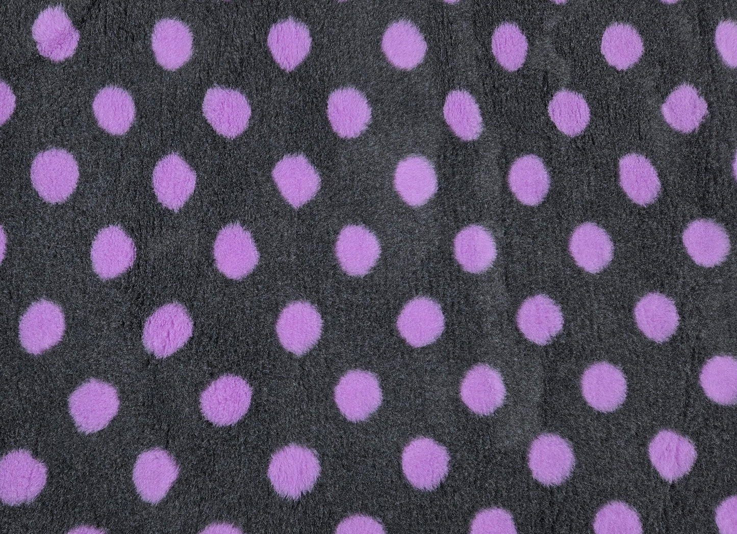 Vet Bed - No Backing - Charcoal with Purple Polka Dots