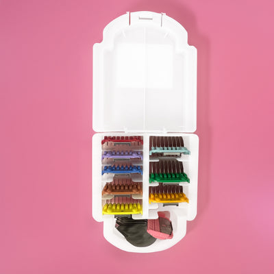 Animal House Prof. Series Metal Detachable Colour Coded Clipper Comb Attachments Set with Caddy