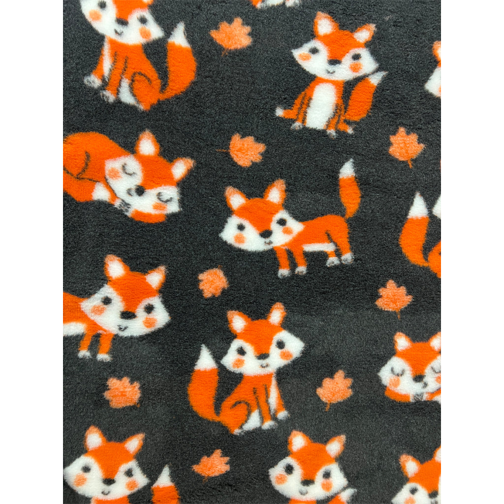 Vet Bed - Rubber Backed - Charcoal, Orange and White Fox