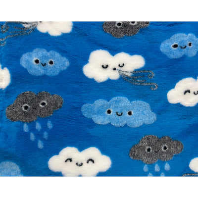 Vet Bed - Rubber Backed - Teal, Black and White Clouds