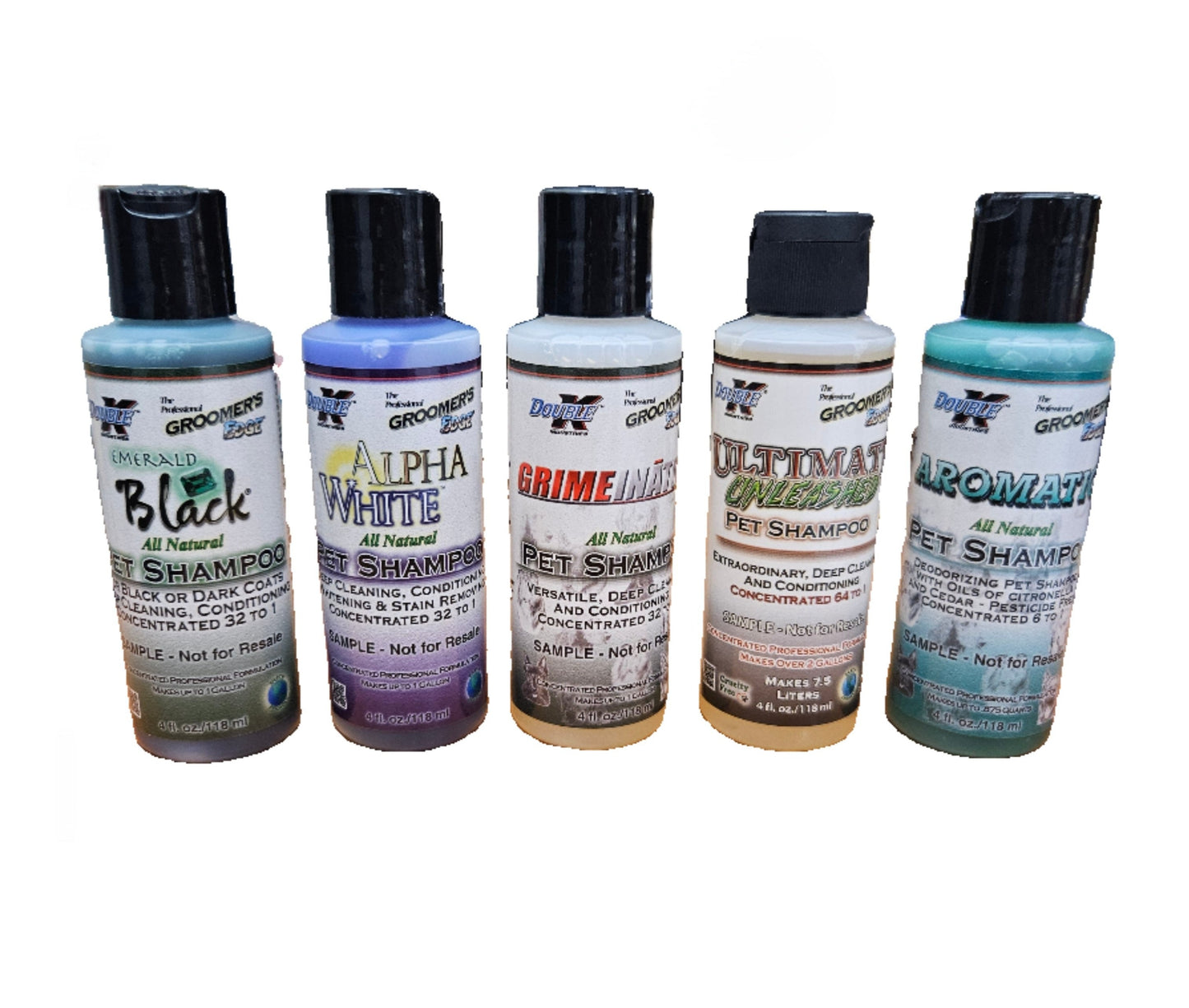 PACK 4 - Double K Groomer's Edge Sample Packs - 4oz Bottles - Assorted - SPECIAL (ND)