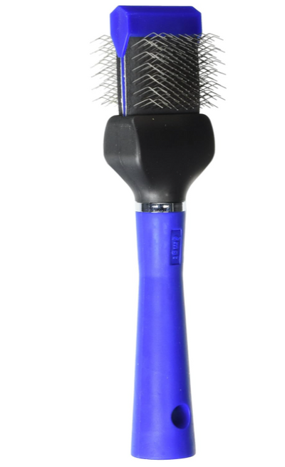 Top Performance Master Grooming Tools - Flexible Slicker Brush – Single/Extra Firm - Blue