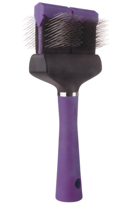 Top Performance Master Grooming Tools - Flexible Slicker Brush – Double/Soft - Purple