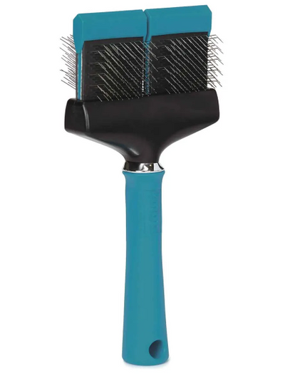 Top Performance Master Grooming Tools - Flexible Slicker Brush - Double/Hard - Teal
