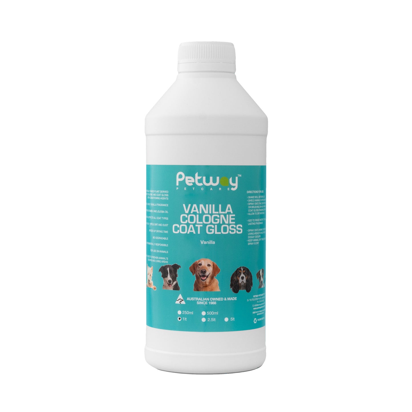 Petway Petcare Vanilla Cologne Coat Gloss - Assorted Sizes (WH)