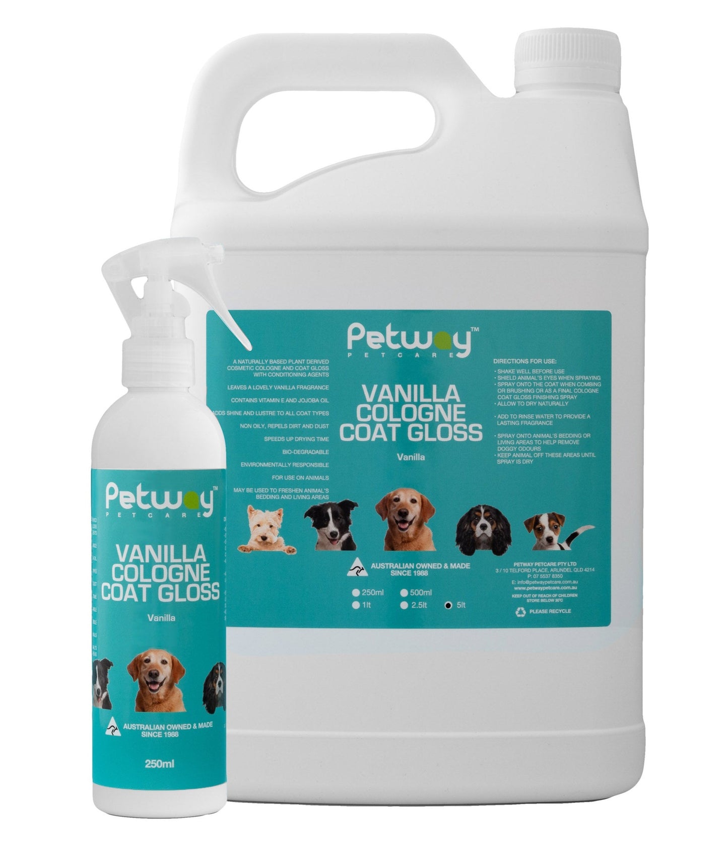 Petway Petcare Vanilla Cologne Coat Gloss - Assorted Sizes (WH)