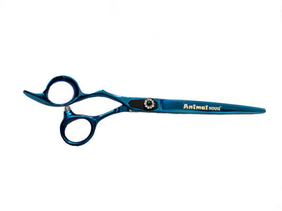 Animal House Prof. Series 7.5" Straight Shear – LEFT HANDED - BLUE (WH)