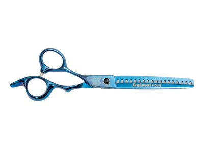 ANIMAL HOUSE PROFESSIONAL SERIES SHEAR - 7" SINGLE SIDED 18 TOOTH THINNING (BLENDER) SHEAR - BLUE (LEFT HANDED)