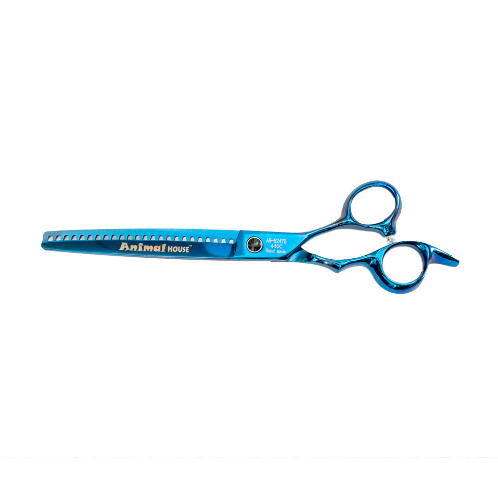 Animal House Prof. Series 8" Single Sided 24 Tooth Thinning/Blender Shear - BLUE (WH)