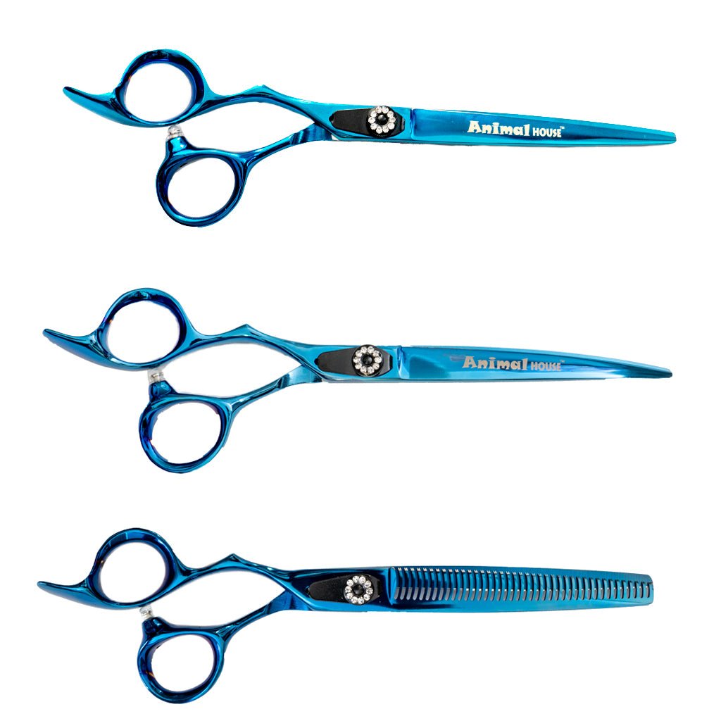 Animal House Prof. Series 7.5" 3 Piece Kit with 40 Tooth Thinner - LEFT HANDED - BLUE (WH)