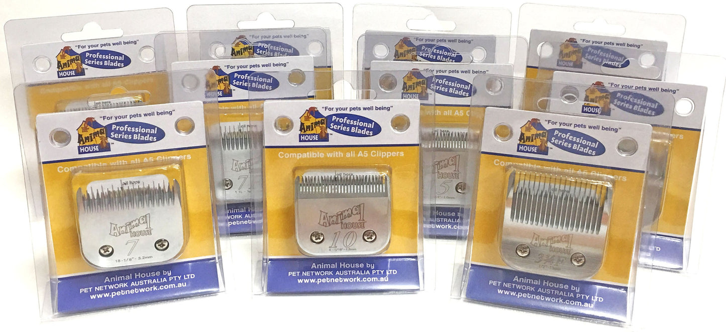 Animal House Prof. Series Stainless Steel Clipper Blades – Assorted Sizes