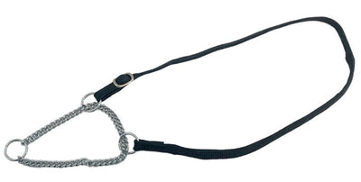 Animal House Half Check Nylon Martingale Show Collar – Black