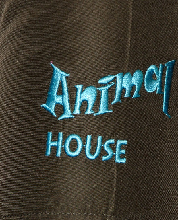 Animal House Grooming Jacket - Black with Blue Trim