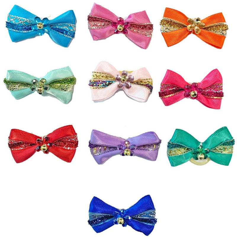 Christmas Glitter Bows– 50 Pack