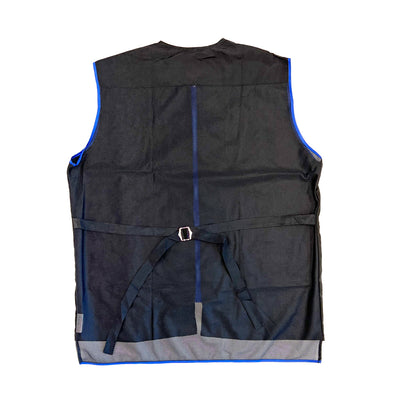 Grooming Jacket - Mesh Back and No Sleeves - Black with Royal Blue Zip and Trim – Assorted Sizes