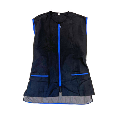Grooming Jacket - Mesh Back and No Sleeves - Black with Royal Blue Zip and Trim – Assorted Sizes