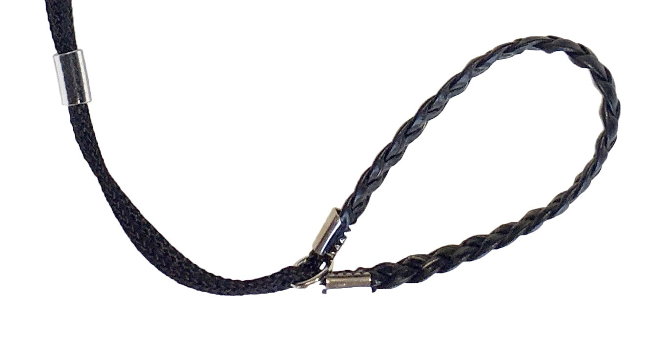 Plaited Neck Martingale Style Swivel Show Lead - 50" long approx - Black