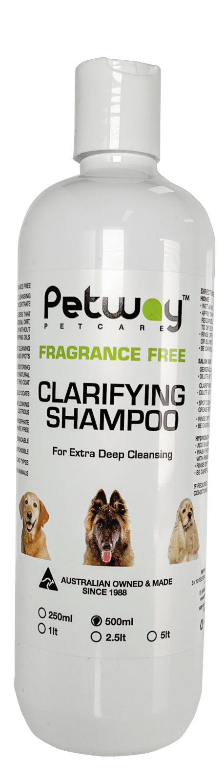 Petway Petcare Fragrance Free Clarifying Shampoo - Assorted Sizes Available (WH)