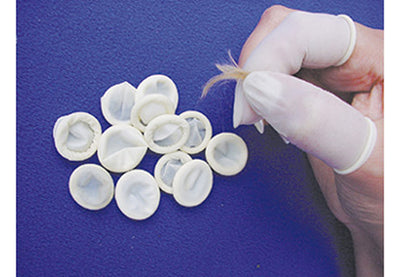 Show Tech Finger Condoms for Dog Grooming - 100 Pieces - WHITE - Assorted Sizes