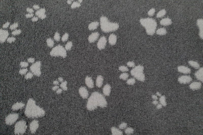 No Backing - Vet Bed - Charcoal with Grey Designer Paws