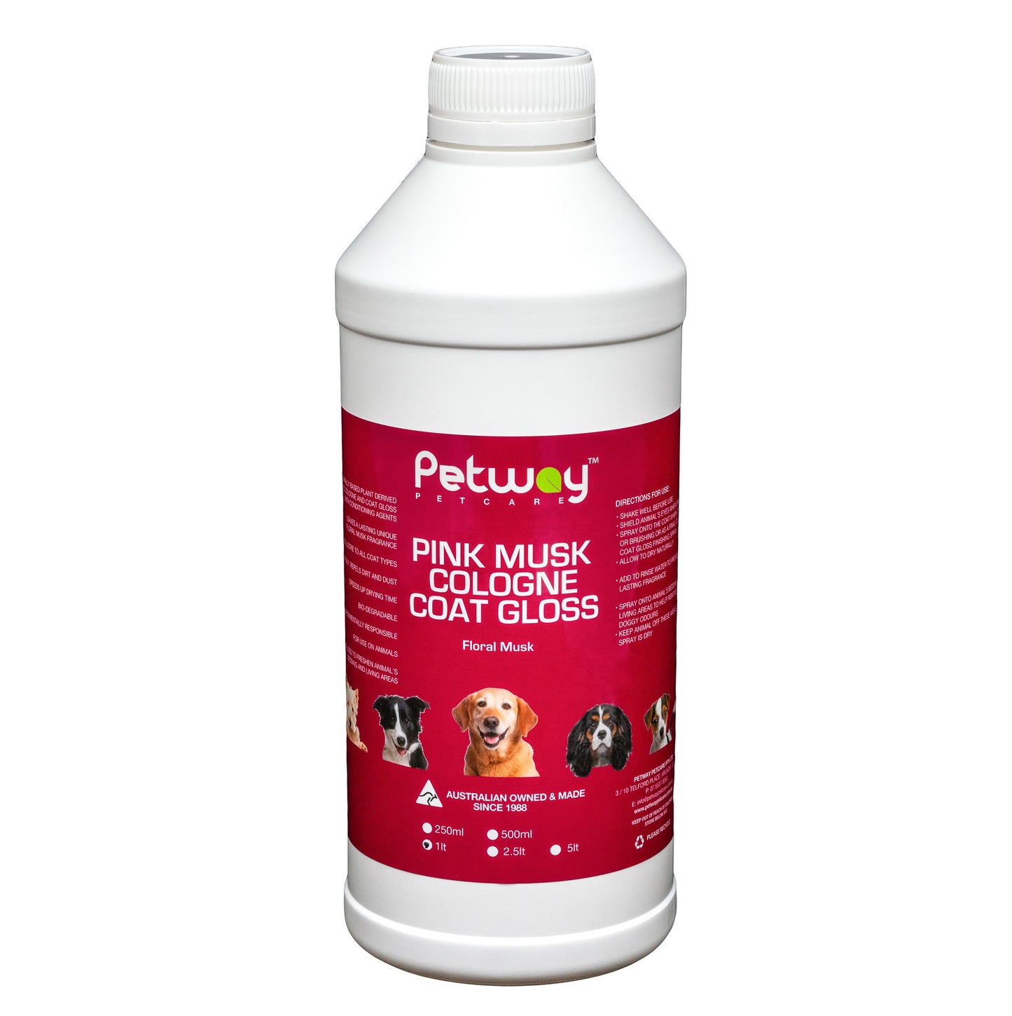 Petway Petcare Pink Musk Cologne Coat Gloss - Assorted Sizes (WH)