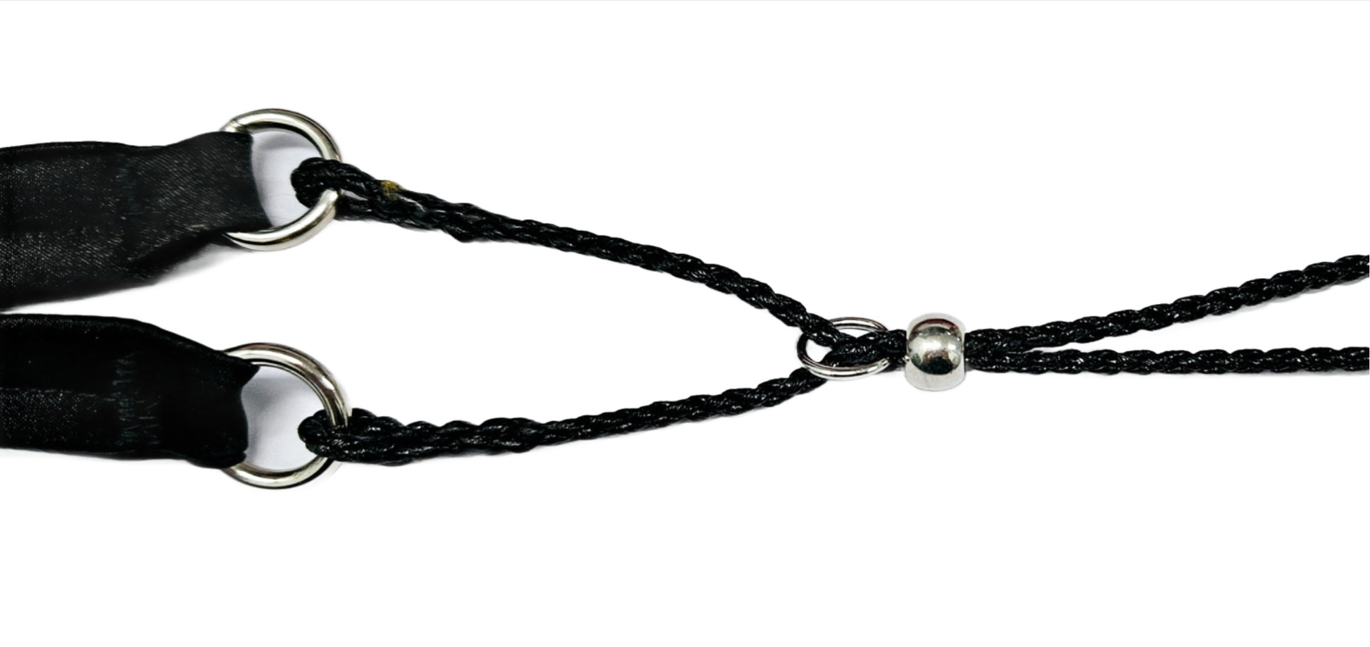 Plaited Leather Lead with Satin Neck & Bling