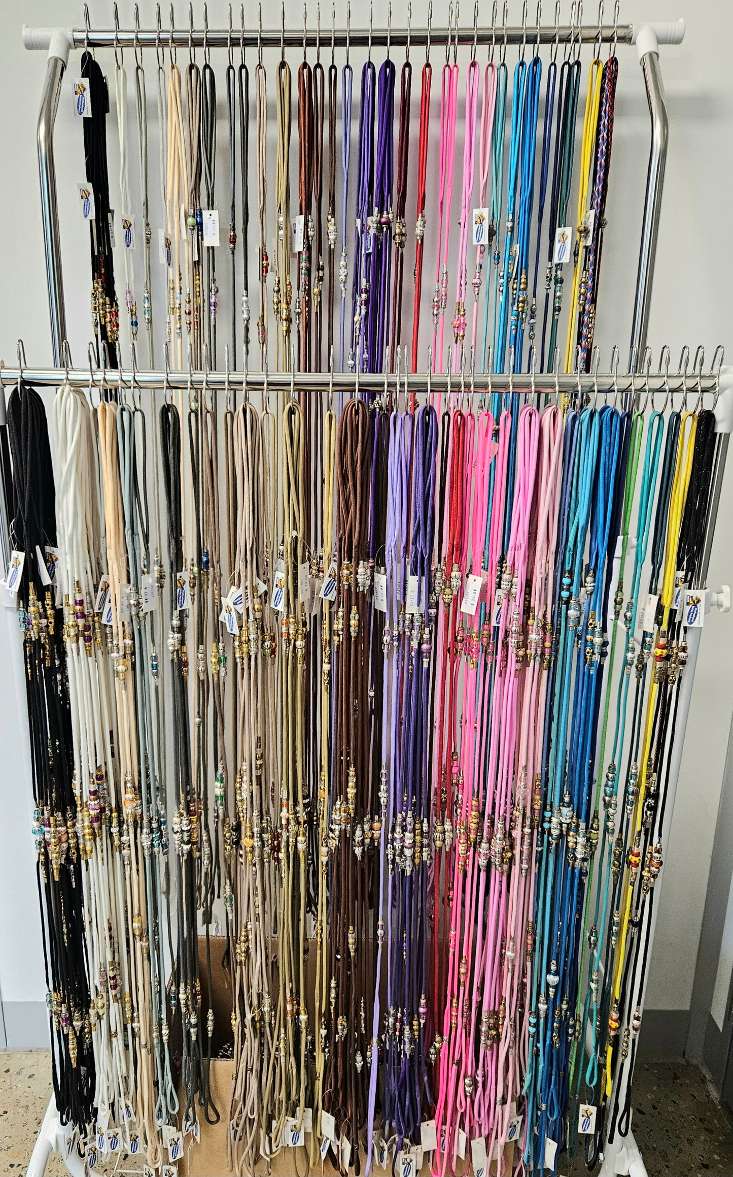 Paracord Tie on Lead with Bling Details - 85cm - Assorted Colours