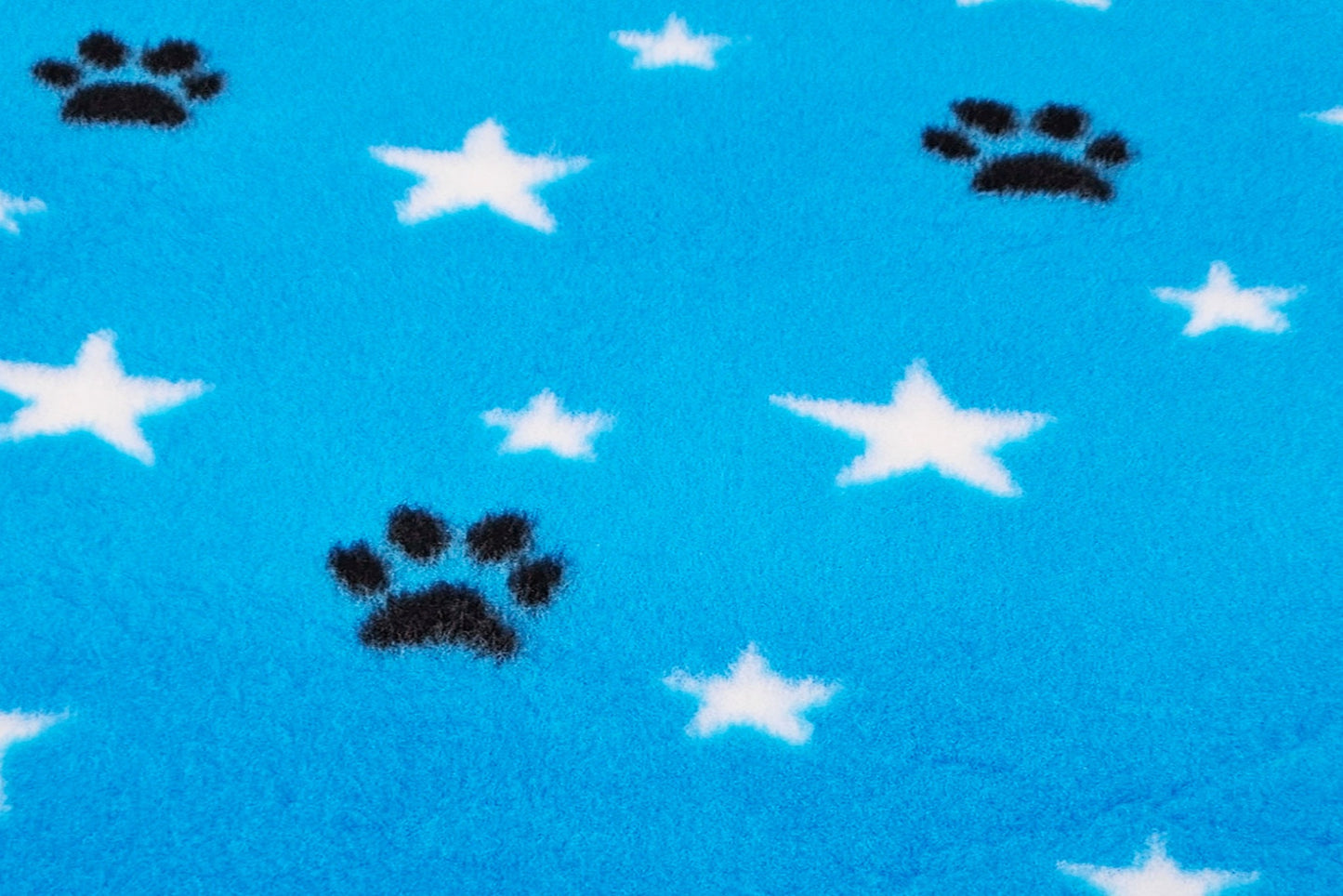 Vet Bed - No Backing - Teal with White Stars and Black Paws