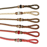 Faux Plaited Leather Tie On Bling Show Lead - 70cm Approx - Assorted Colours