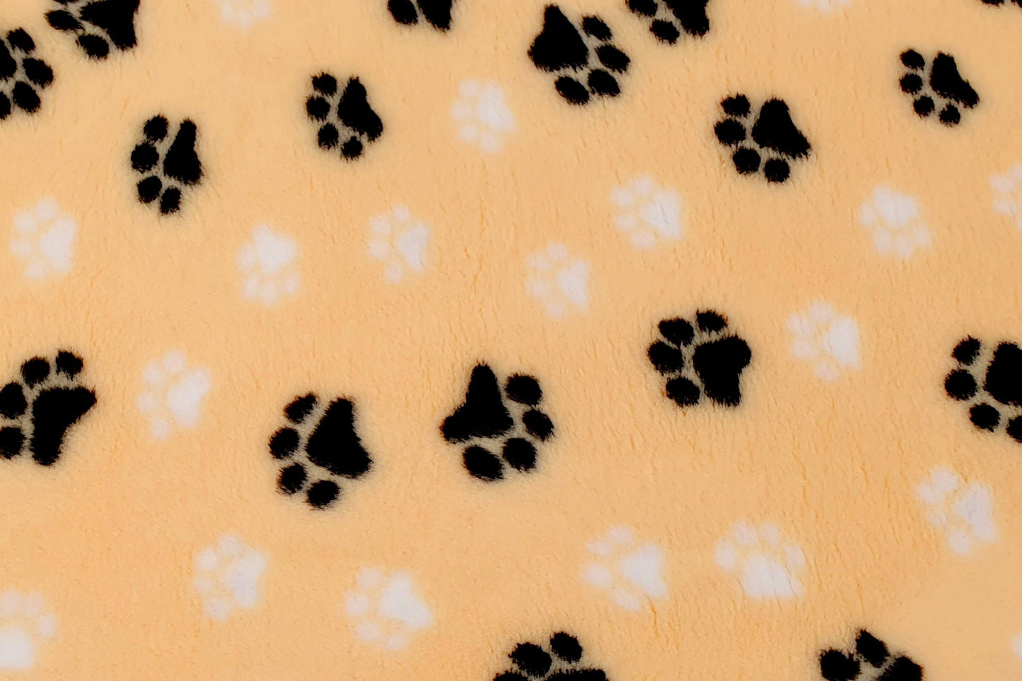 Vet Bed - Rubber Backed - Yellow with Black and White Paws