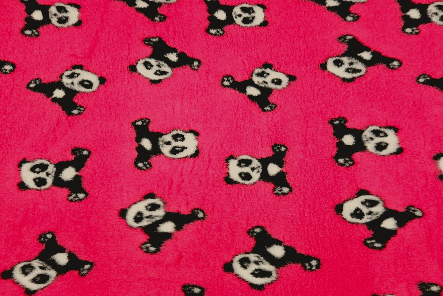 Vet Bed - Rubber Backed - Cerise with Black and White Panda