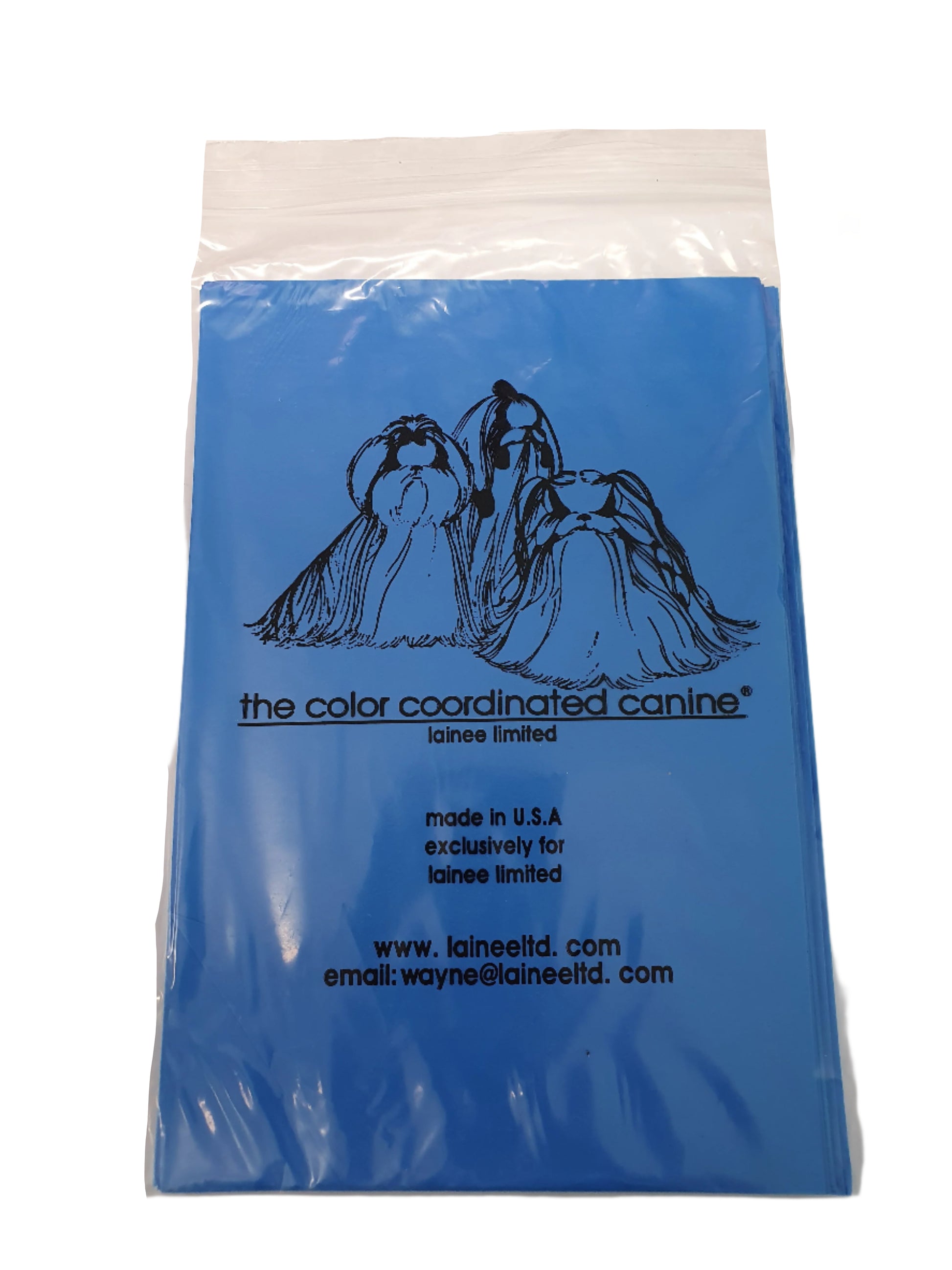 Plastic wrap in electric blue
