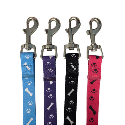 Animal House Nylon Grooming Noose with Bones and Paws - 60cm - Assorted Colours - SPECIAL (ND)