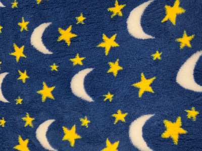 Vet Bed - Rubber Backed - Moons and Stars - Navy