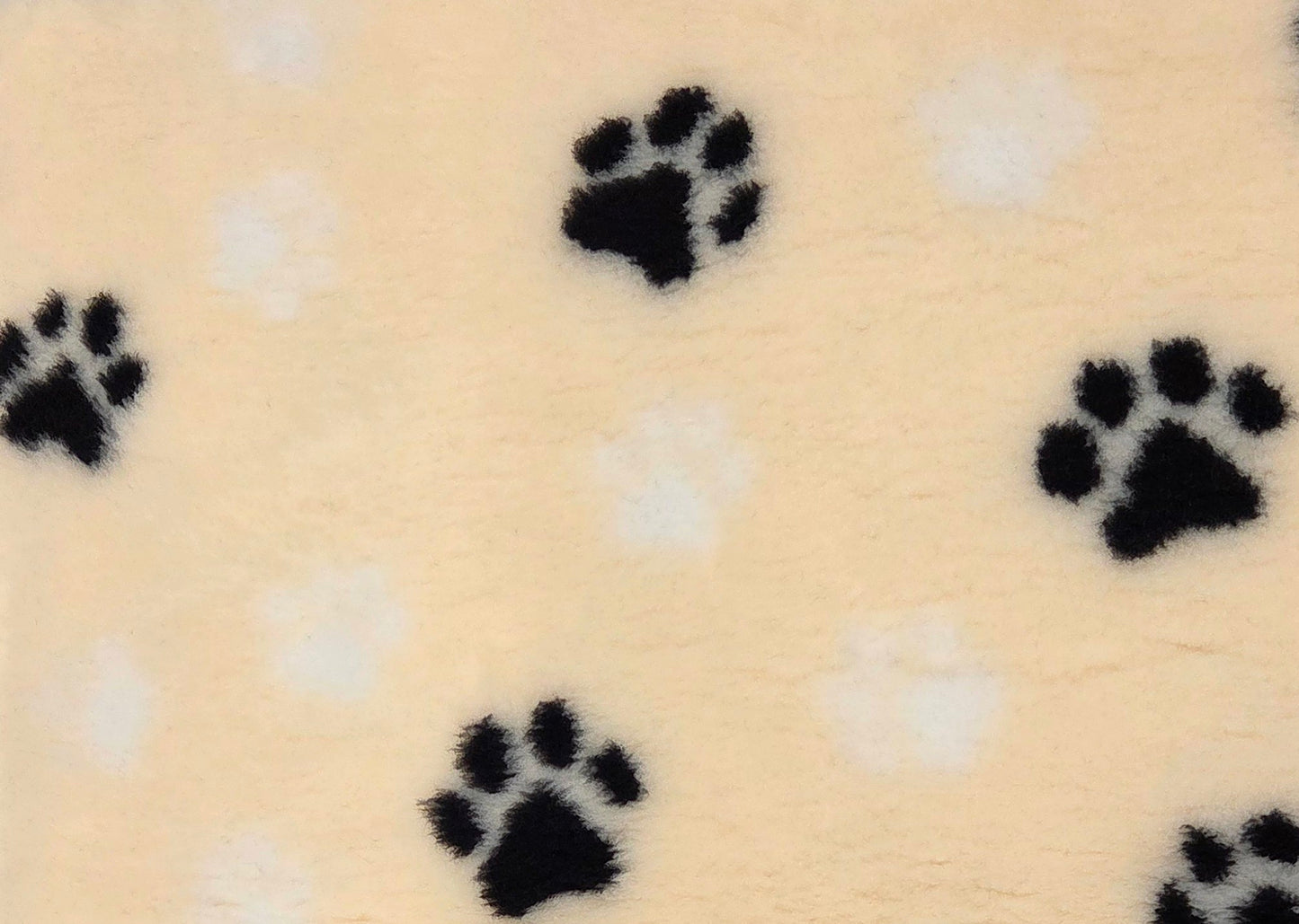 Vet Bed - Rubber Backed - Cream with Black and White Paws