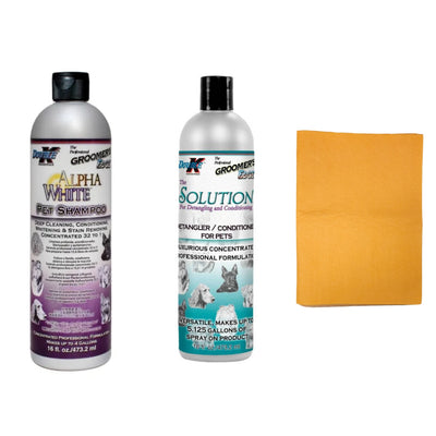 Bundle Packs - Double K Groomer's Edge 16oz Shampoo, 16oz Conditioner & Absorbent Pet Towel (ND)