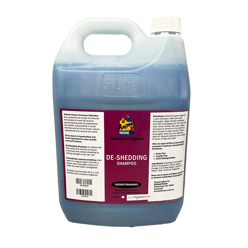 Animal House Groomers Selection De-Shedding Shampoo for Dogs and Cats - Assorted sizes