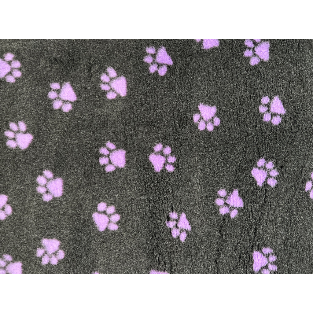 Vet Bed - Rubber Backed - Charcoal Lilac (purple) Paw