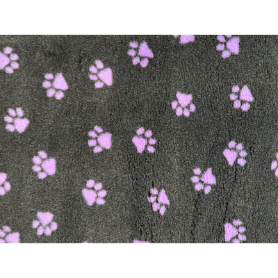 Vet Bed - Rubber Backed - Charcoal Lilac (purple) Paw