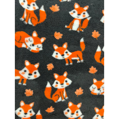Vet Bed - Rubber Backed - Charcoal, Orange and White Fox