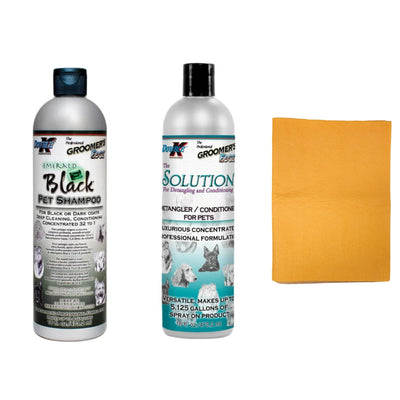Bundle Packs - Double K Groomer's Edge 16oz Shampoo, 16oz Conditioner & Absorbent Pet Towel (ND)