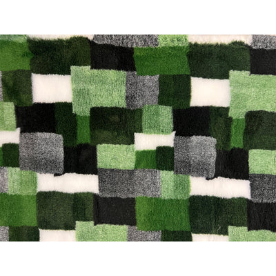 Vet Bed - Rubber Backed - Green, Black and White Rectangle