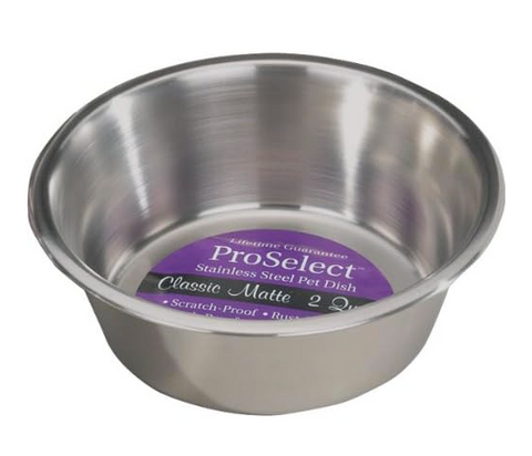 ProSelect Classic Matte Stainless Steel Dog Bowl - Assorted Sizes