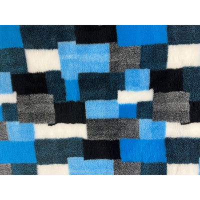 Vet Bed - Rubber Backed - Teal, Black and White Rectangle