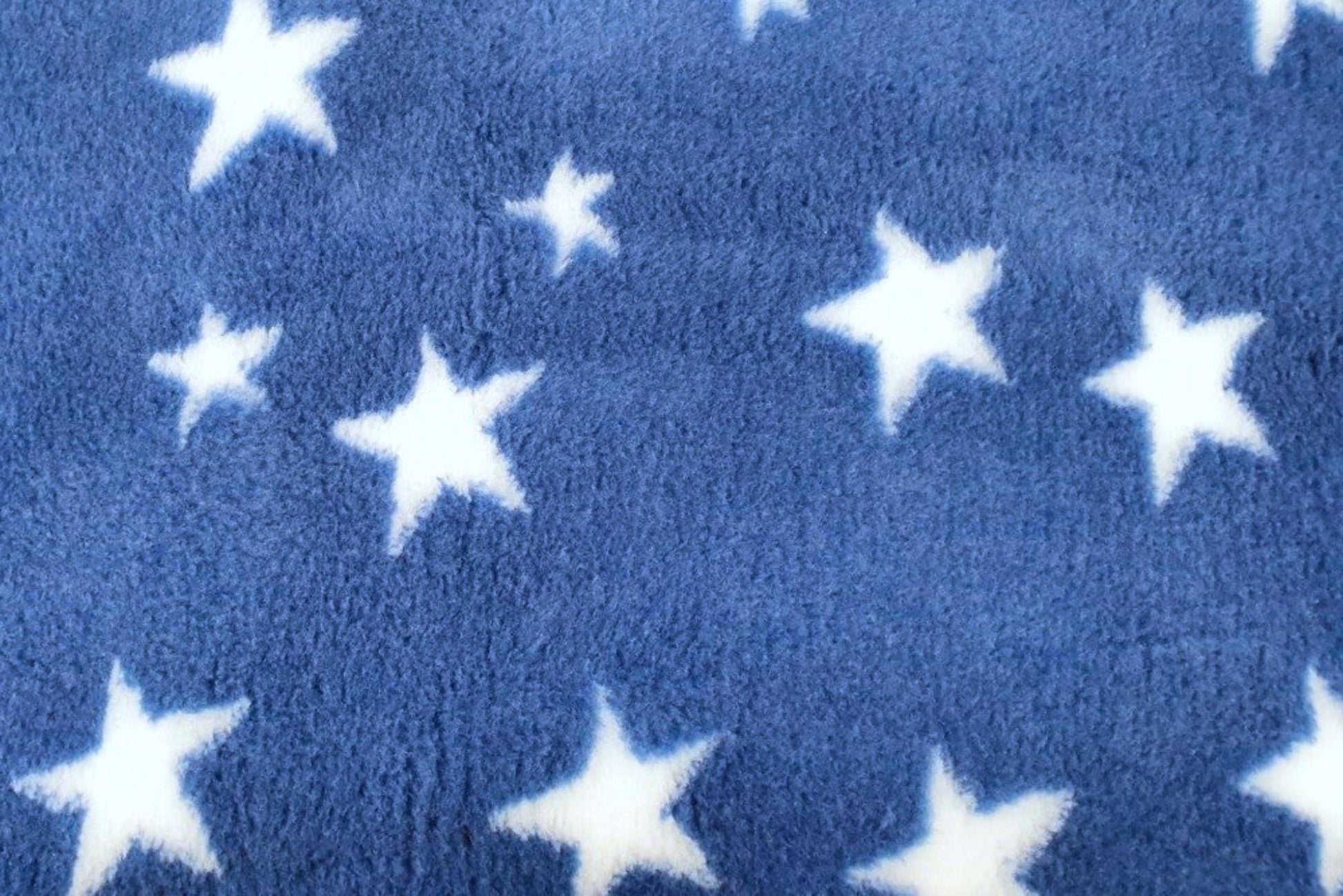 Vet Bed - Rubber Backed - Blue with White Stars